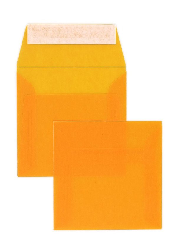 Kuvert 125 x 125 orange transparent