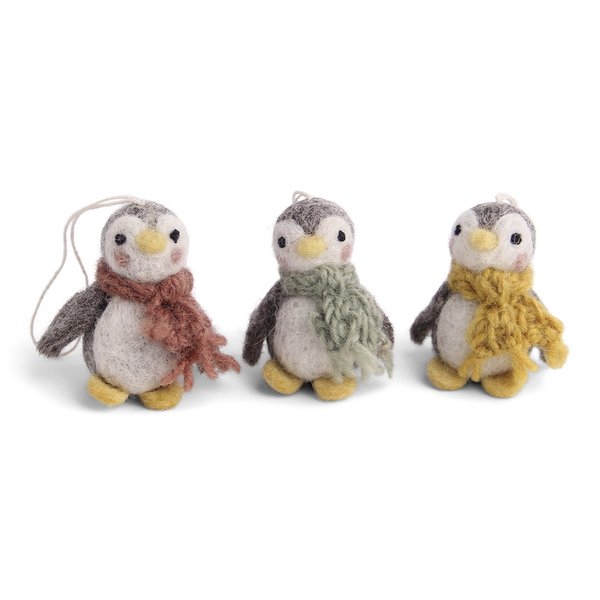 Filzpinguine - Baby Pinguin Colorful – 3er Set - NEPAL FAIRTRADE handmade